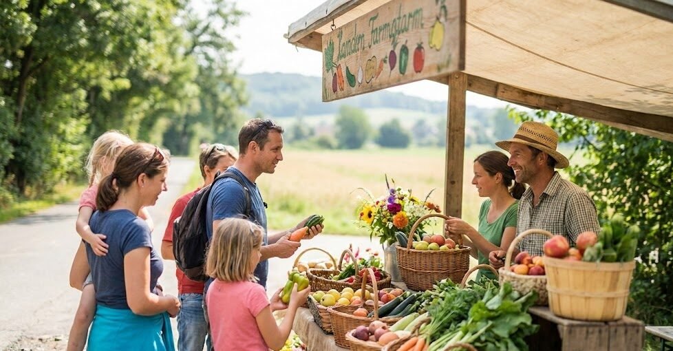 a man purchasing fresh vegitables